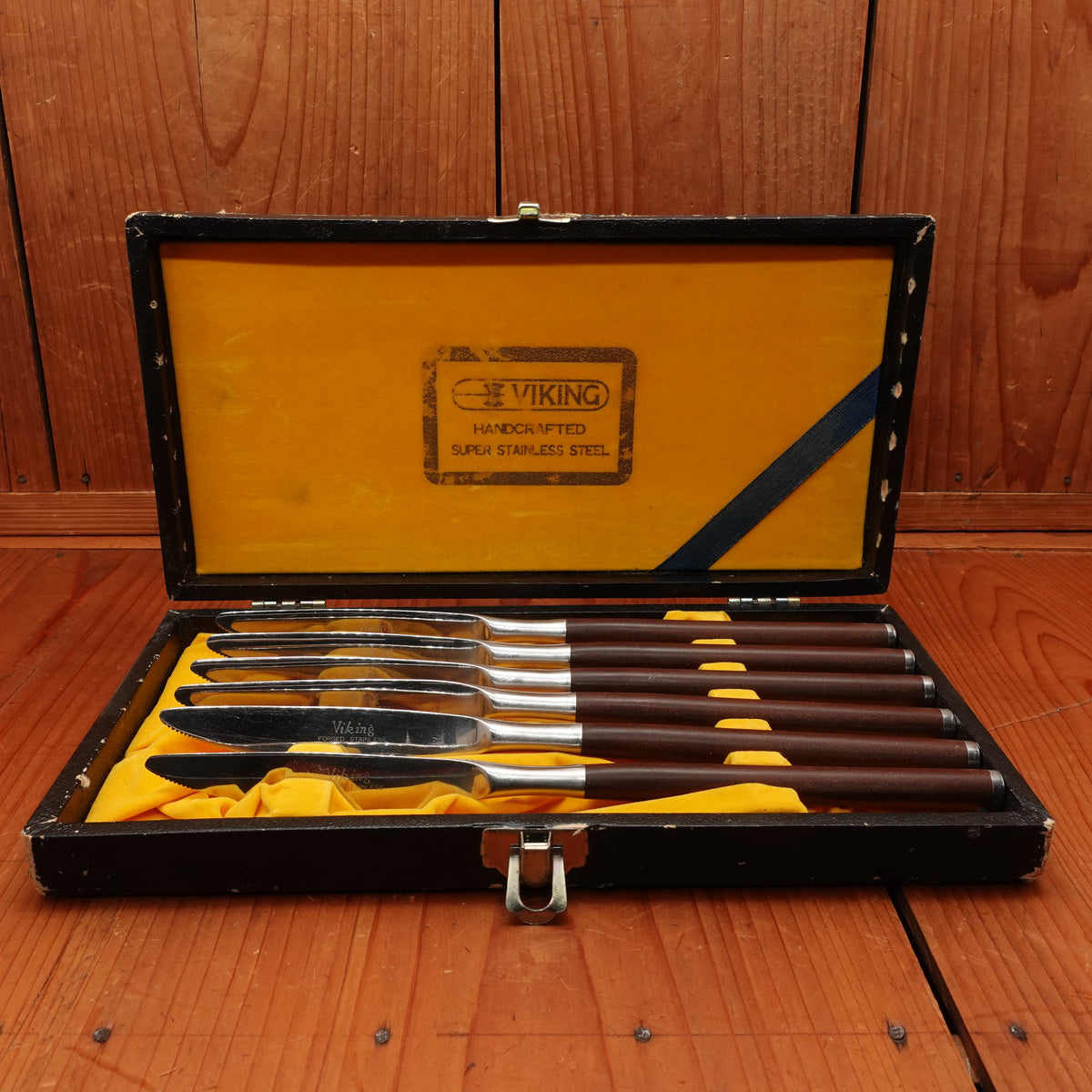 Viking Steak Knife Set Stainless Japan 1960-70s