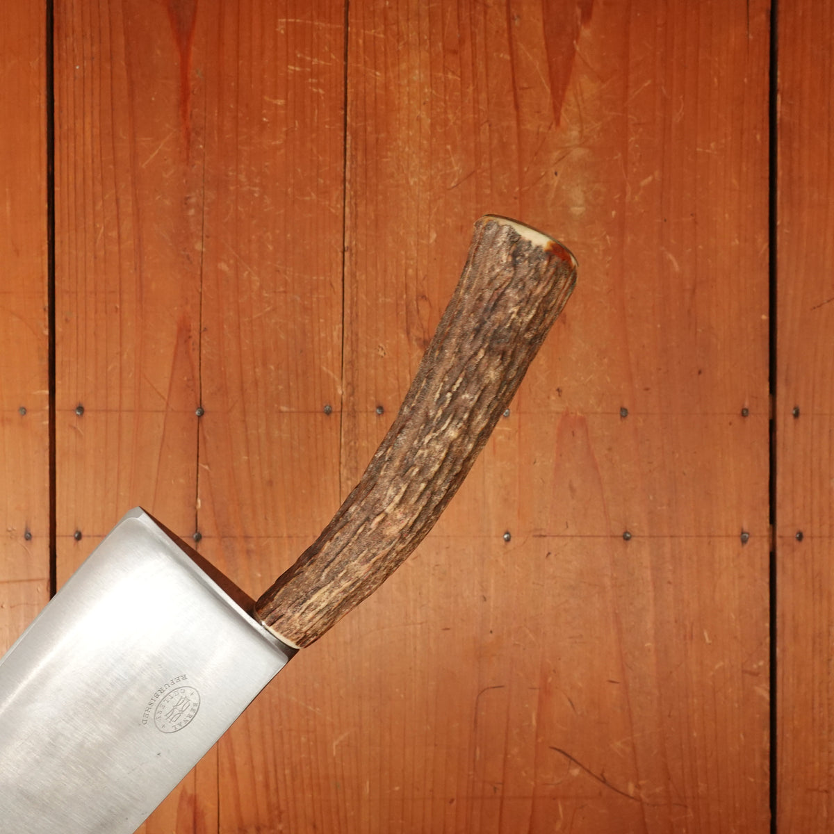 Lamson & Goodnow "US Navy Standard" 14" Chef Carbon Steel Stag Handle Shelburne Falls Mass 1880s-1920s