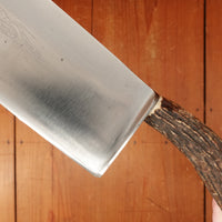 Lamson & Goodnow "US Navy Standard" 14" Chef Carbon Steel Stag Handle Shelburne Falls Mass 1880s-1920s