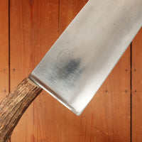 Lamson & Goodnow "US Navy Standard" 14" Chef Carbon Steel Stag Handle Shelburne Falls Mass 1880s-1920s