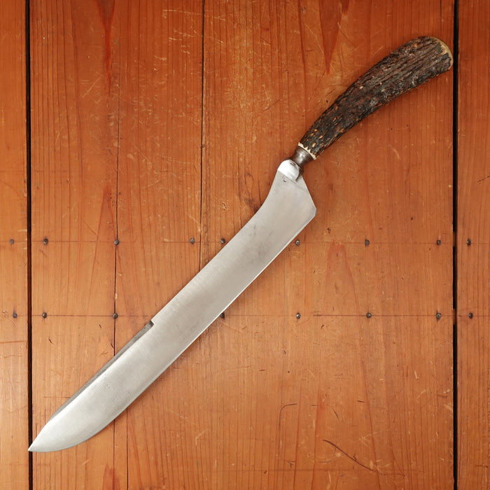 Unmarked 11.5" Offset Carver Forged Carbon Steel & Stag American or British Blade 1920s-50s?