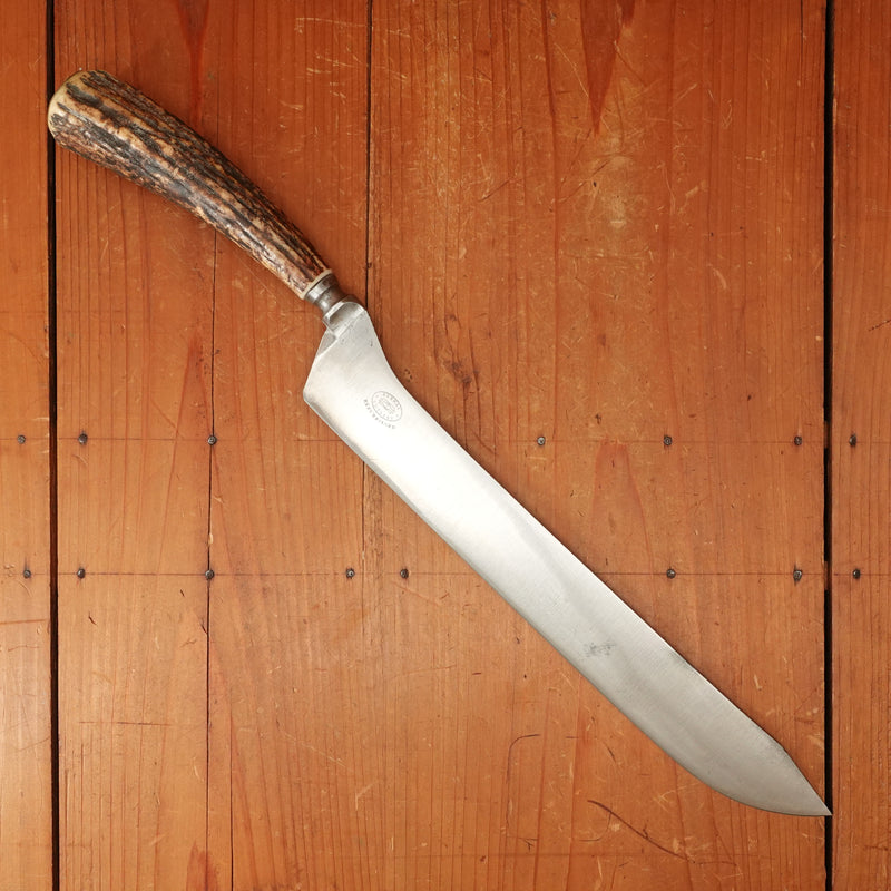 Unmarked 11.5" Offset Carver Forged Carbon Steel & Stag American or British Blade 1920s-50s?