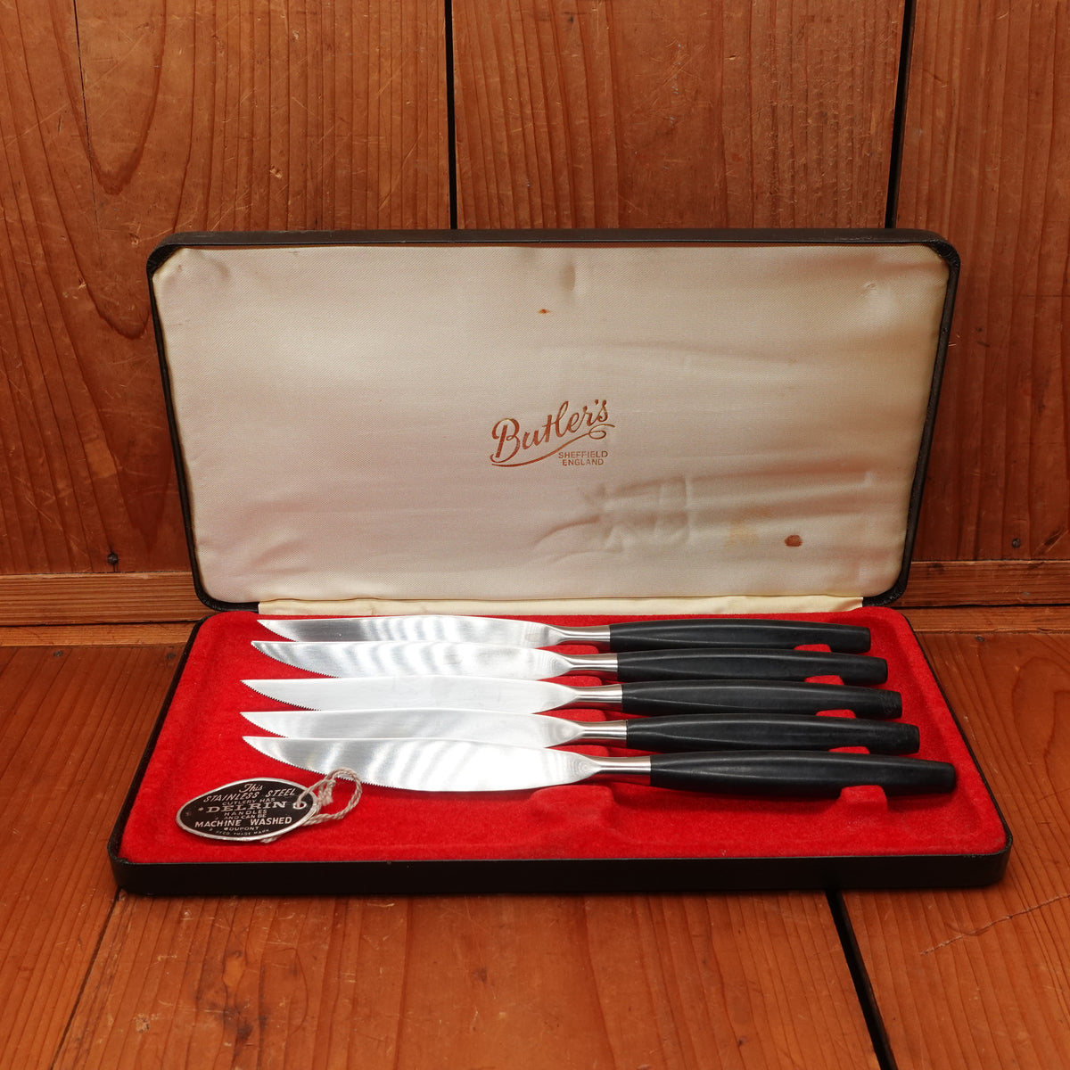 Butler's of Sheffield Steak Knife Set of 5 (1 missing) Sheffield 1950s 60s