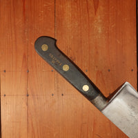 K Sabatier 12" Chef Knife Ideal Pattern Carbon Steel Walnut Thiers 1950s 60s