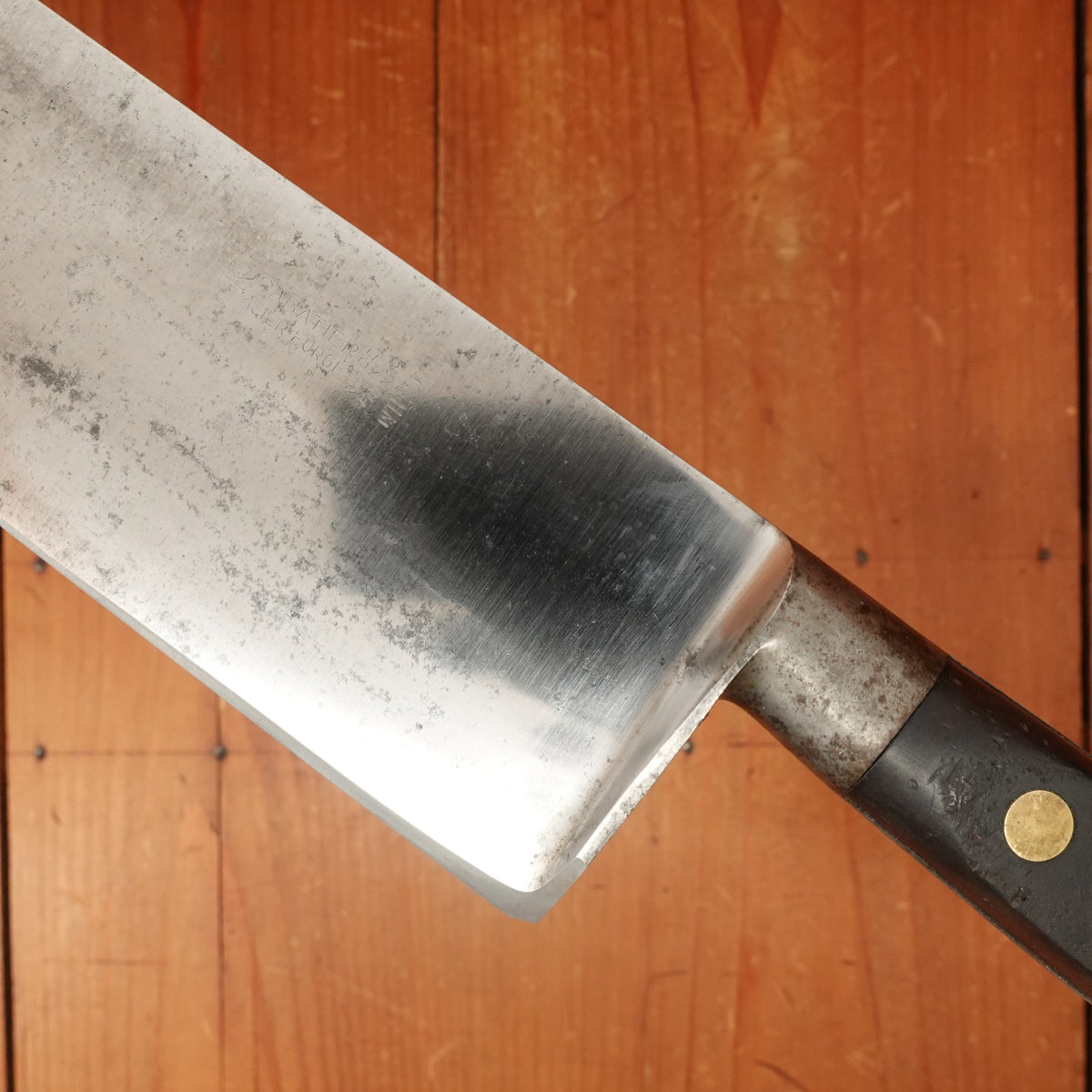 K Sabatier 12" Chef Knife Ideal Pattern Carbon Steel Walnut Thiers 1950s 60s