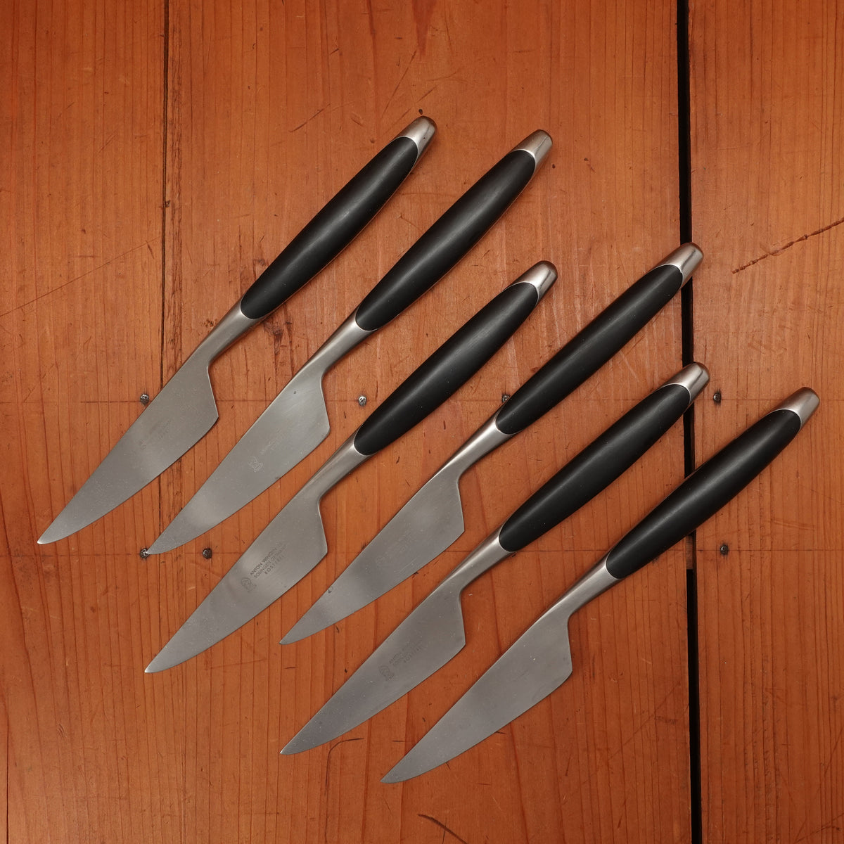 Anton Wingen Jr Steak Knife Set 6 Stainless & Composite Solingen 1960s 70s