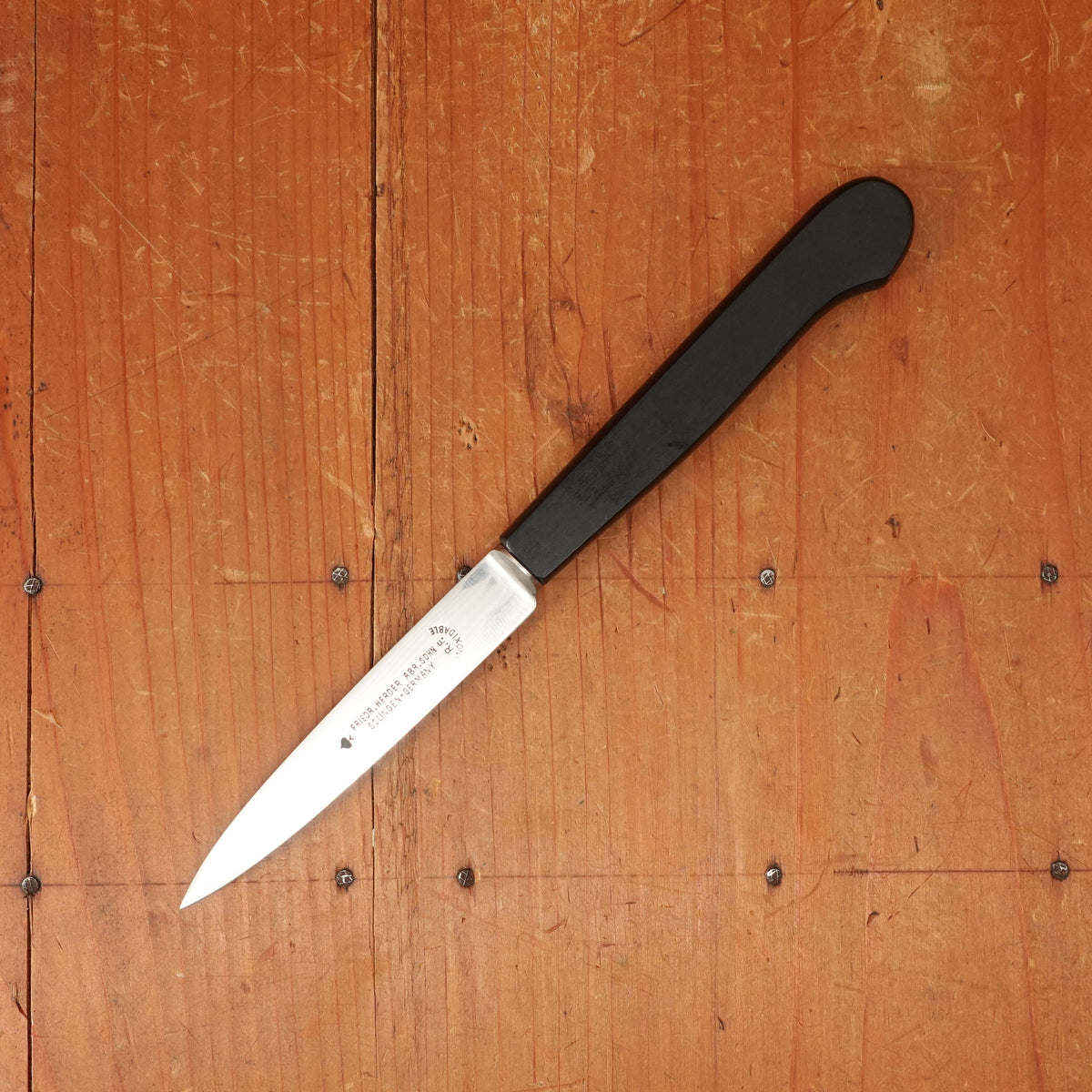 Friedr. Herder Abr Sohn 3.5" Paring Knife Stainless (New Old Stock Blade) Ebony Handle Blade 1920s-30s