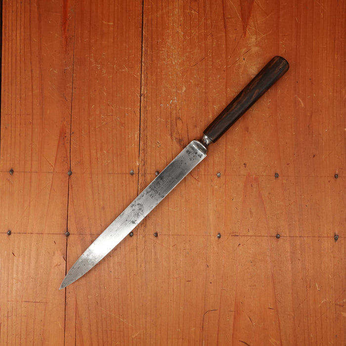 J.A. Henckels 7.25" Semi-Flexible Slicer  Carbon Steel Macasser Ebony 1870s(older?)-1890 *lead warning*