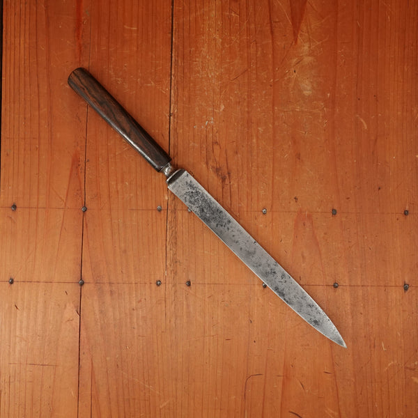 J.A. Henckels 7.25" Semi-Flexible Slicer  Carbon Steel Macasser Ebony 1870s(older?)-1890 *lead warning*