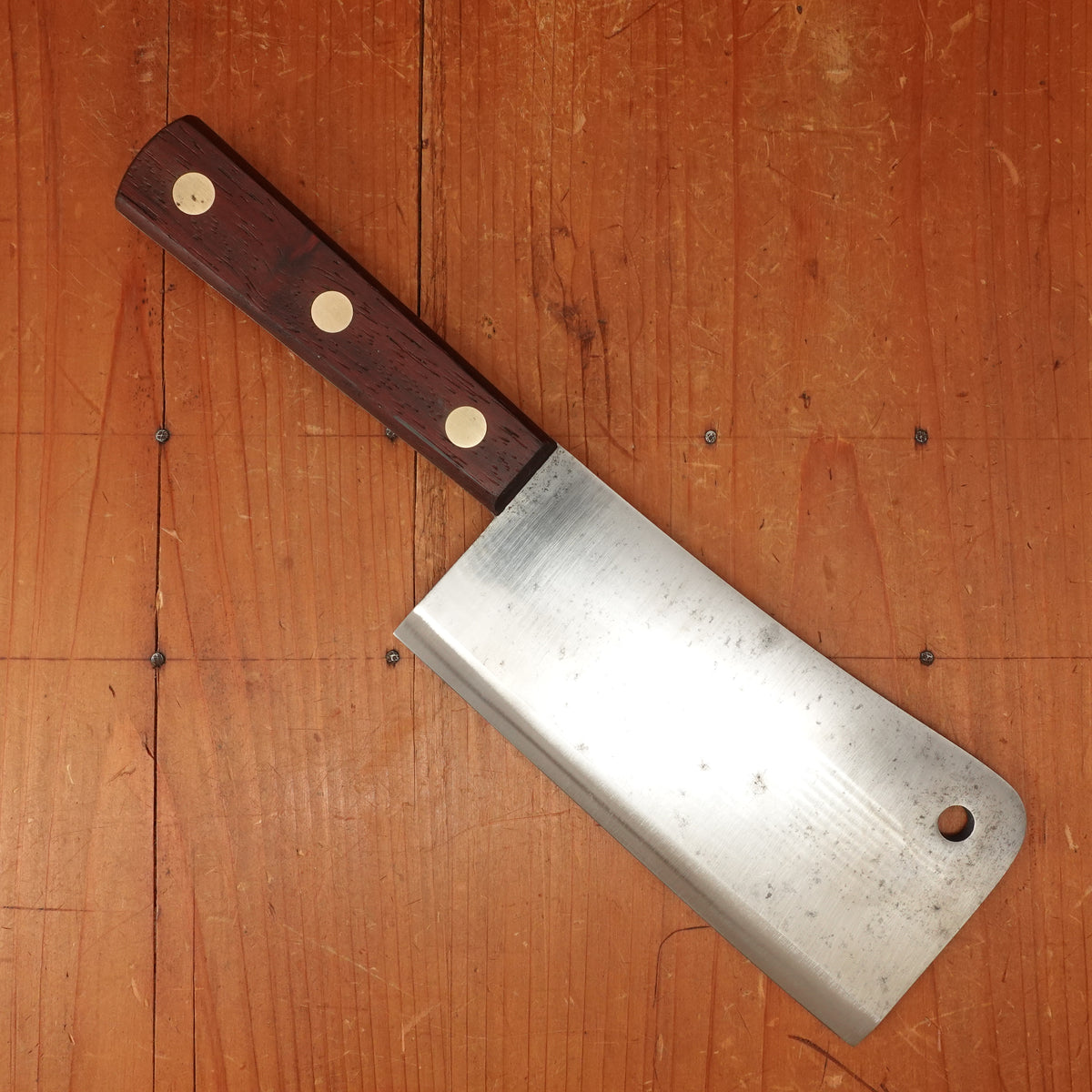 Ausonia 6" Cleaver Carbon Steel Rosewood - Italy? 1950s-60s?