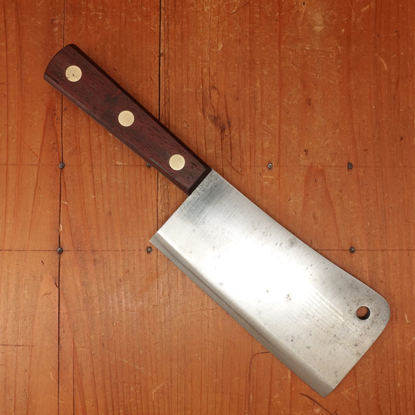 Ausonia 6" Cleaver Carbon Steel Rosewood - Italy? 1950s-60s?