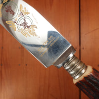 Kla-Tra-So Carving Set Forged Stainless & Stag Solingen 1950-60s - 2 Pieces