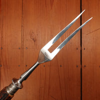 Kla-Tra-So Carving Set Forged Stainless & Stag Solingen 1950-60s - 2 Pieces