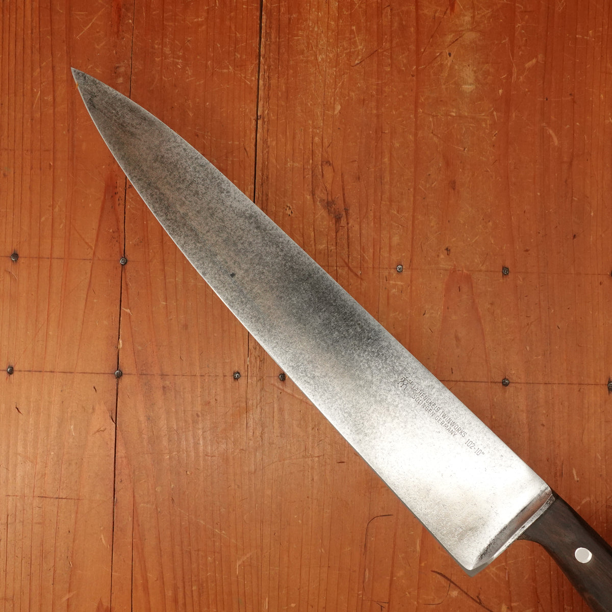 J A Henckels 102-10" Chef Knife Transitional Carbon Steel Walnut 1960s
