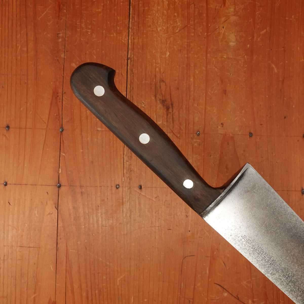 J A Henckels 102-10" Chef Knife Transitional Carbon Steel Walnut 1960s