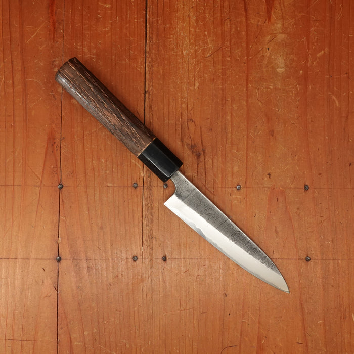 Wakui 120mm Petty Stainless Clad Aogami 2 Nashiji Warikomi Chestnut