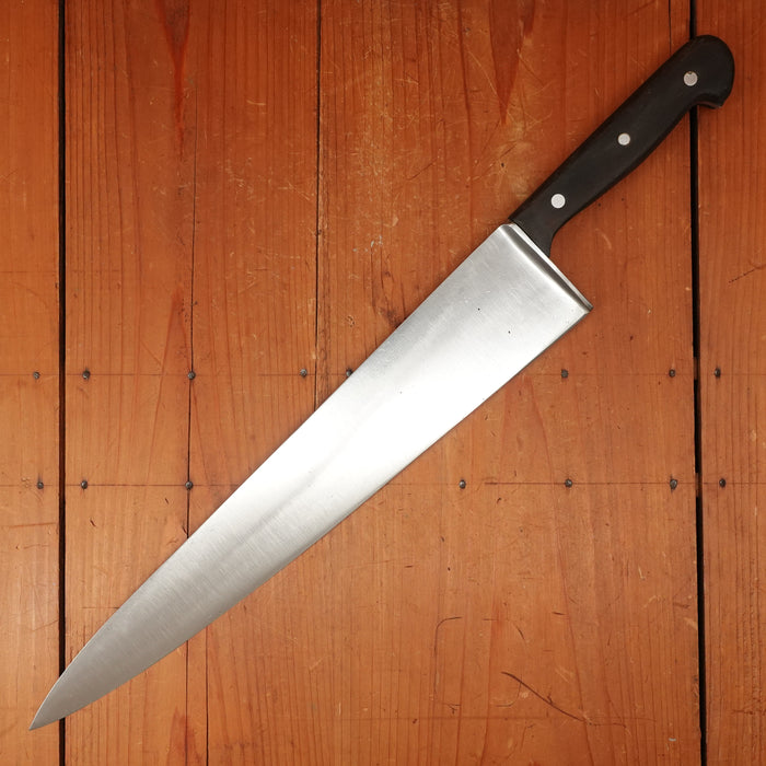 Refurbished J.A. Henckels 14.5" Chef Knife Carbon Steel Solingen Germany Transitional Late 1960s