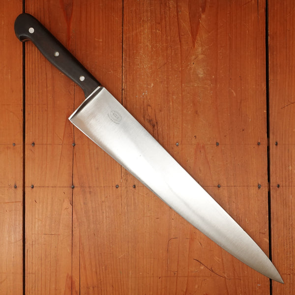 Refurbished J.A. Henckels 14.5" Chef Knife Carbon Steel Solingen Germany Transitional Late 1960s