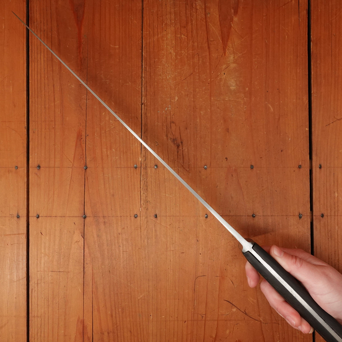 Wusthof Trident Dreizack 15.5" Chef Knife Carbon Steel Ebony Solingen Germany 1950s -60s