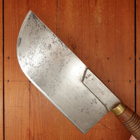 Orpheé 10" Butchers Leaf Cleaver Carbon Steel Turned Hardwood Thiers 1930s-60s?