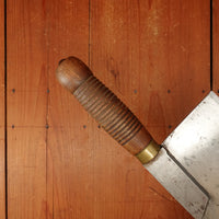 Orpheé 10" Butchers Leaf Cleaver Carbon Steel Turned Hardwood Thiers 1930s-60s?