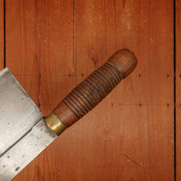 Orpheé 10" Butchers Leaf Cleaver Carbon Steel Turned Hardwood Thiers 1930s-60s?
