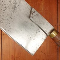Orpheé 10" Butchers Leaf Cleaver Carbon Steel Turned Hardwood Thiers 1930s-60s?