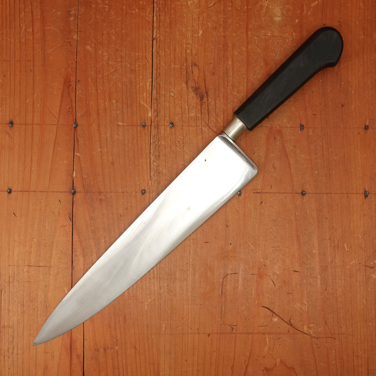 New Old Stock 25cm / 9.75" Chef Knife Carbon Nogent / Cuisine Massif Ebonized Beech & Nickel Thiers 1950s-60s