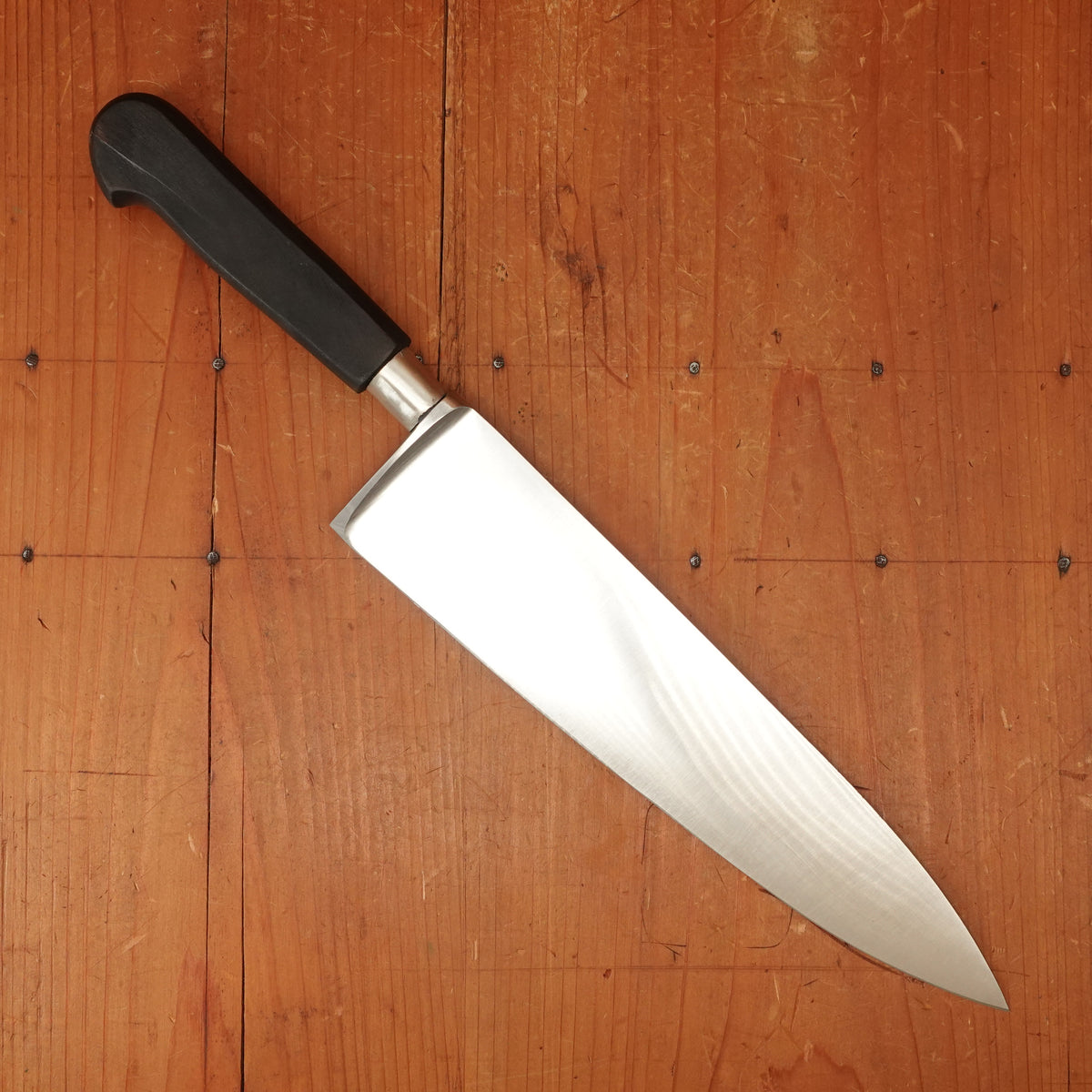 New Old Stock 25cm+ / 10" Chef Knife Wide Carbon Nogent / Cuisine Massif Ebonized Beech & Nickel Thiers 1950s-60s