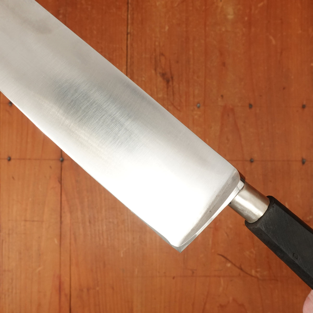 New Old Stock 25cm+ / 10" Chef Knife Wide Carbon Nogent / Cuisine Massif Ebonized Beech & Nickel Thiers 1950s-60s