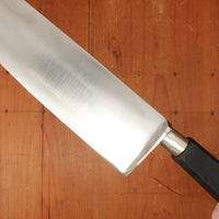 New Old Stock 25cm+ / 10" Chef Knife Wide Carbon Nogent / Cuisine Massif Ebonized Beech & Nickel Thiers 1950s-60s