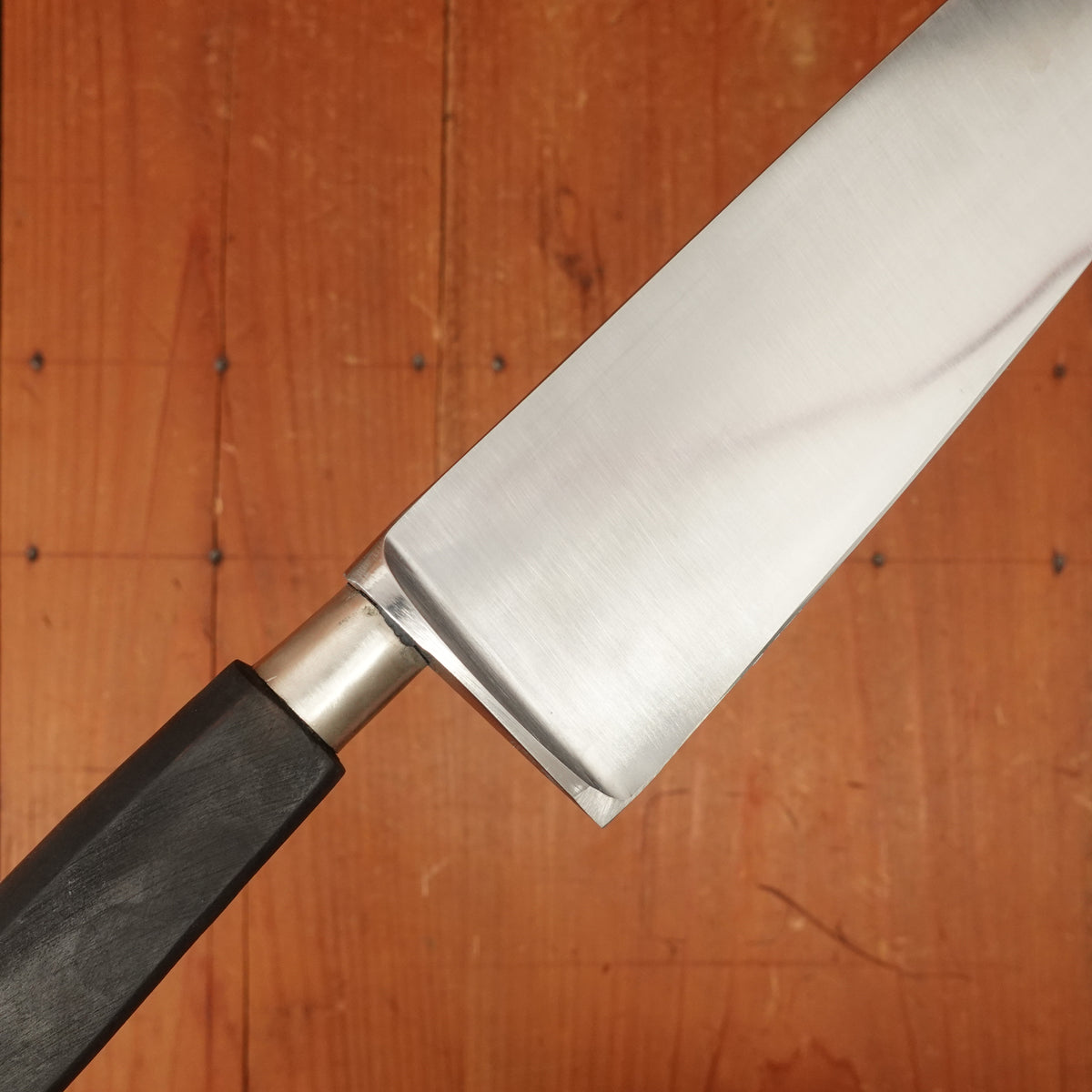 New Old Stock 25cm+ / 10" Chef Knife Wide Carbon Nogent / Cuisine Massif Ebonized Beech & Nickel Thiers 1950s-60s