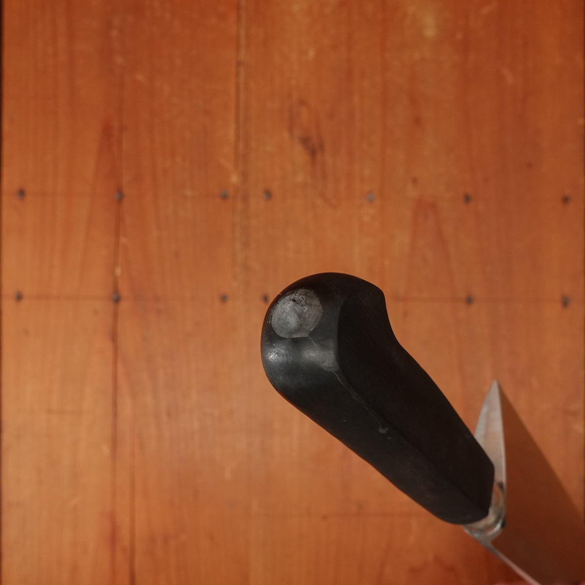 New Old Stock 25cm+ / 10" Chef Knife Wide Carbon Nogent / Cuisine Massif Ebonized Beech & Nickel Thiers 1950s-60s