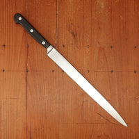 Ed Wusthof 4520 Dreizackwerk 10" Narrow Stiff Slicer Stainless Steel Macasser Ebony Handle 1960s-Early 70s