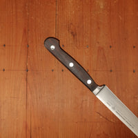Ed Wusthof 4520 Dreizackwerk 10" Narrow Stiff Slicer Stainless Steel Macasser Ebony Handle 1960s-Early 70s