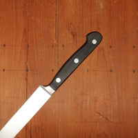 Ed Wusthof 4520 Dreizackwerk 10" Narrow Stiff Slicer Stainless Steel Macasser Ebony Handle 1960s-Early 70s