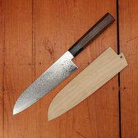 Trade In Kikuichi NWD 180mm Santoku Warikomi Nickel Damascus with Saya