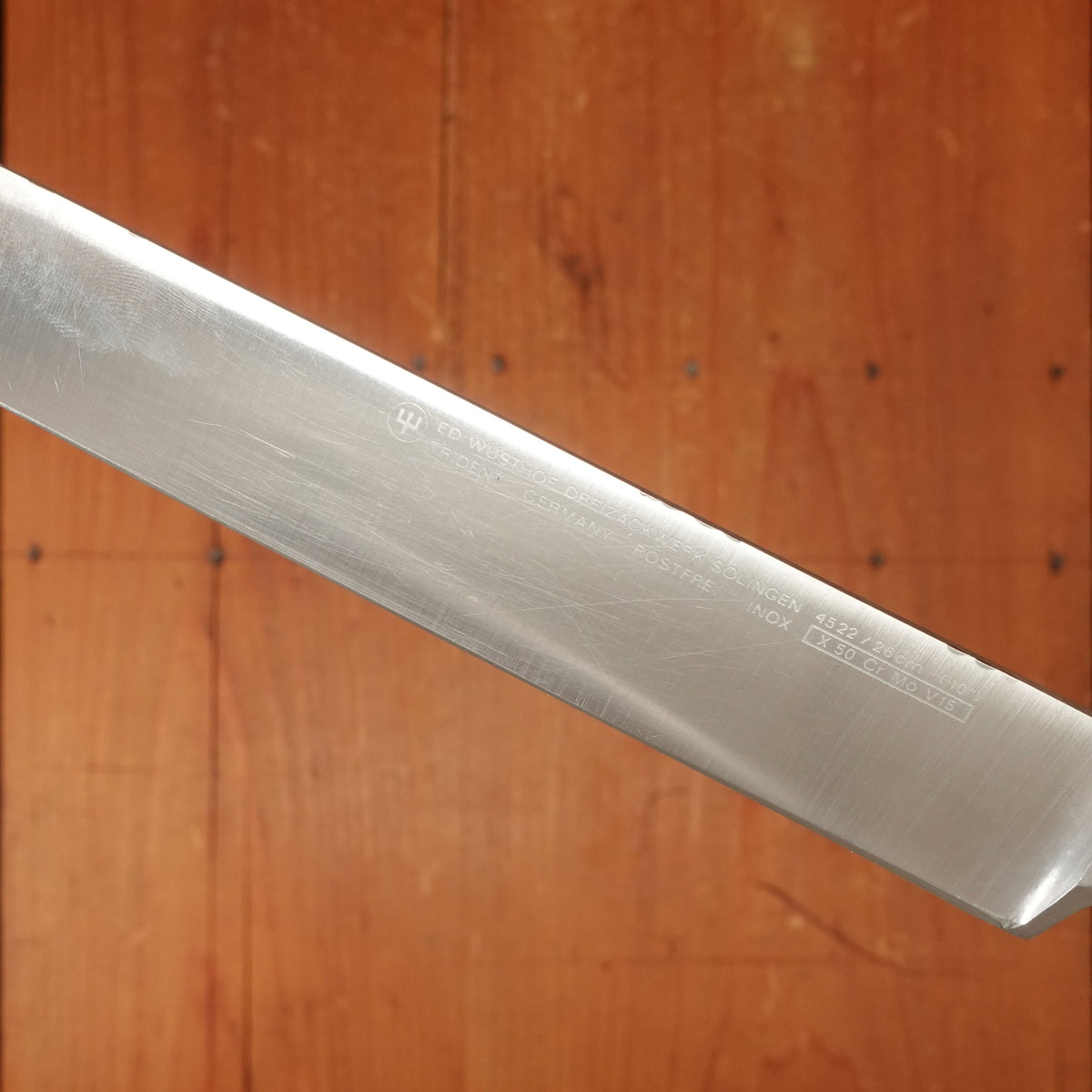 Ed Wusthof 4522 Dreizackwerk Pre-Classic 10" Slicer Stainless Steel Pakka Handle 1970s Early 80s