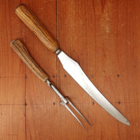 Late 19th C English Carving Knife & Fork Shear Steel Stag Sheffield 1890s-1920s