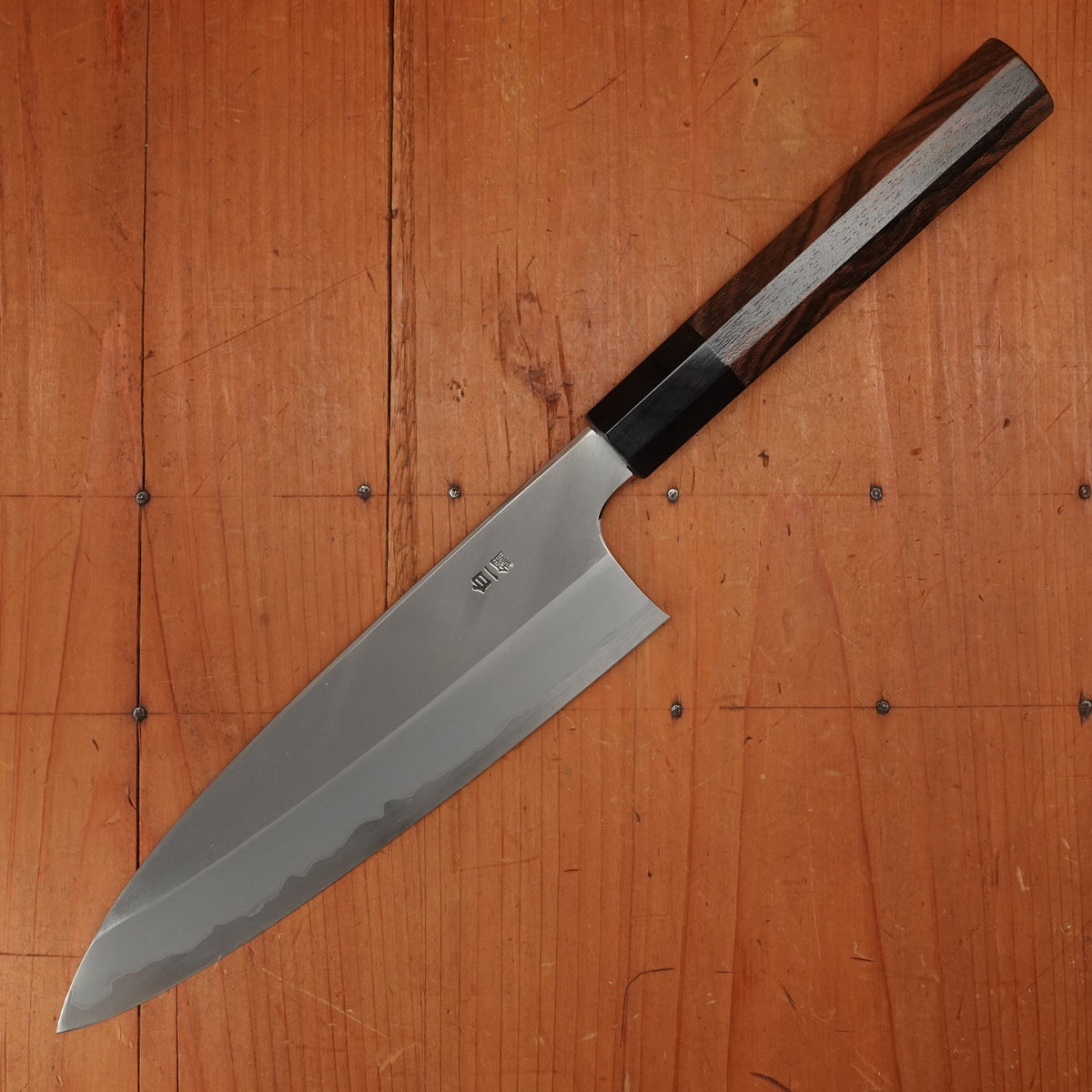 Hitohira Togashi 210mm Gyuto Stainless Clad Shirogami 1 Ziricote Handle