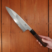 Hitohira Togashi 210mm Gyuto Stainless Clad Shirogami 1 Ziricote Handle