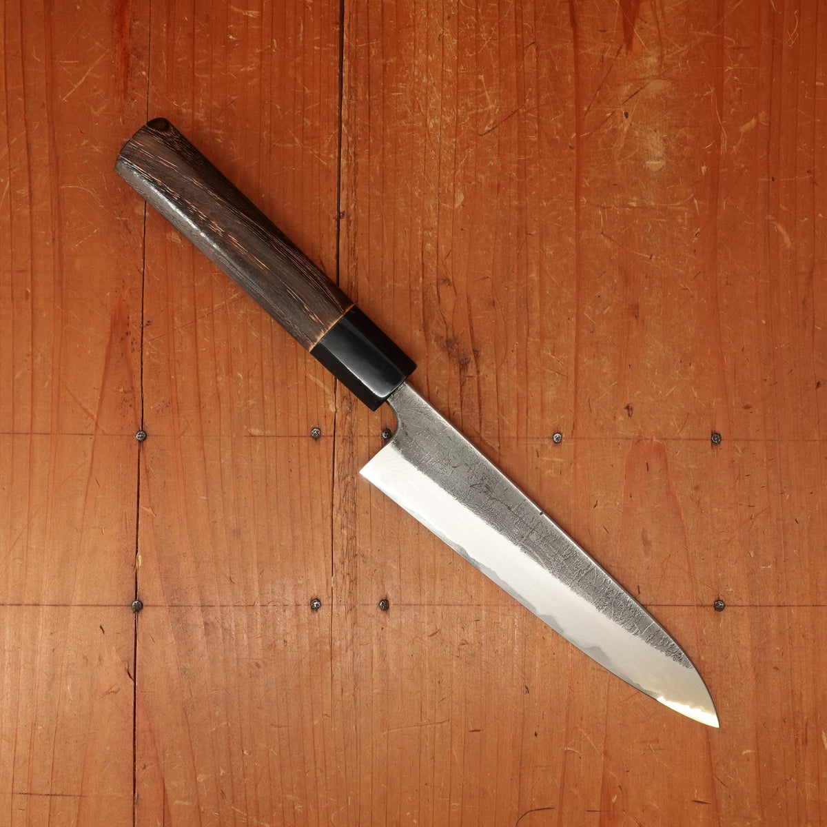 Wakui 150mm Petty Stainless Clad Aogami 2 Nashiji Warikomi Chestnut