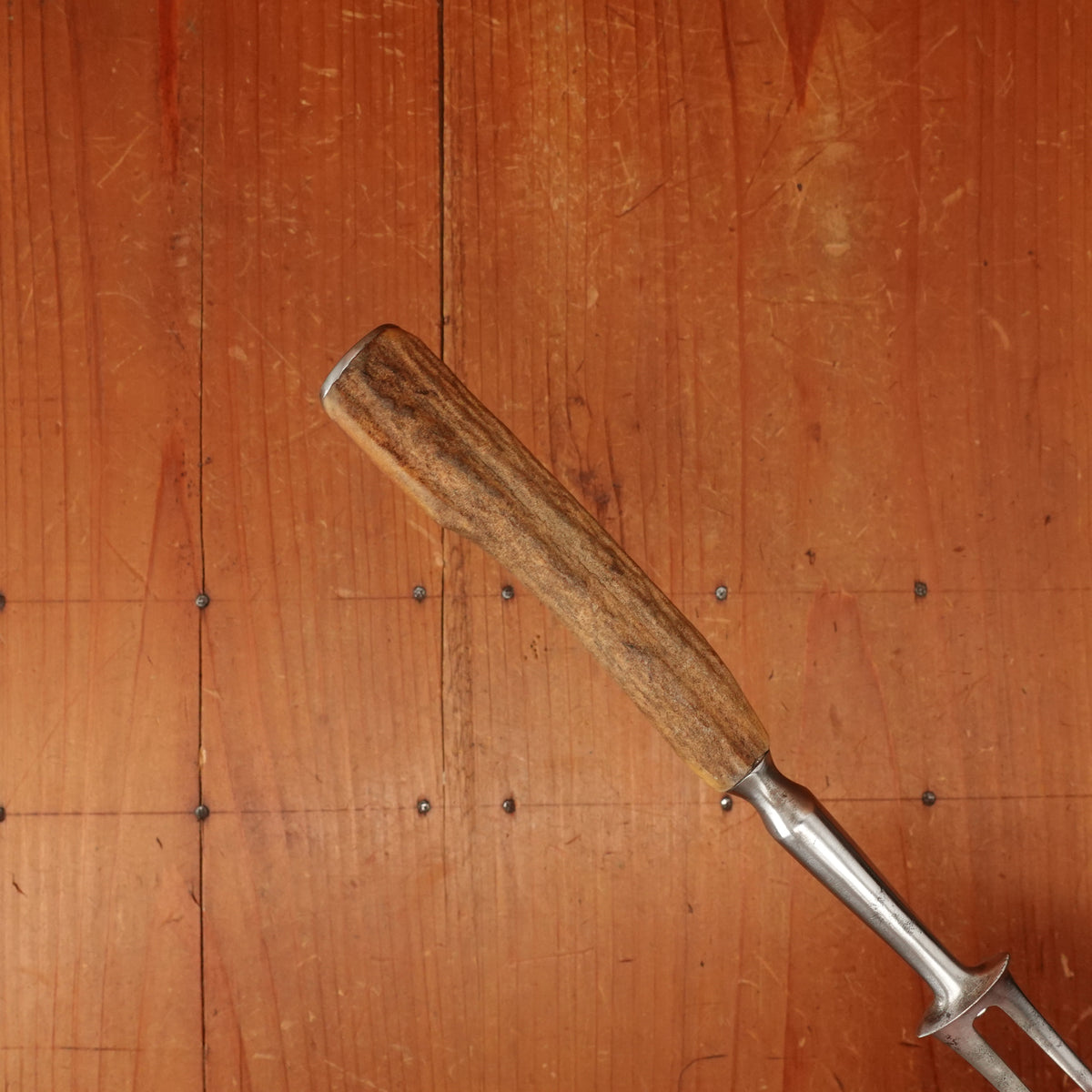 Late 19th C English Carving Knife & Fork Shear Steel Stag Sheffield 1890s-1920s