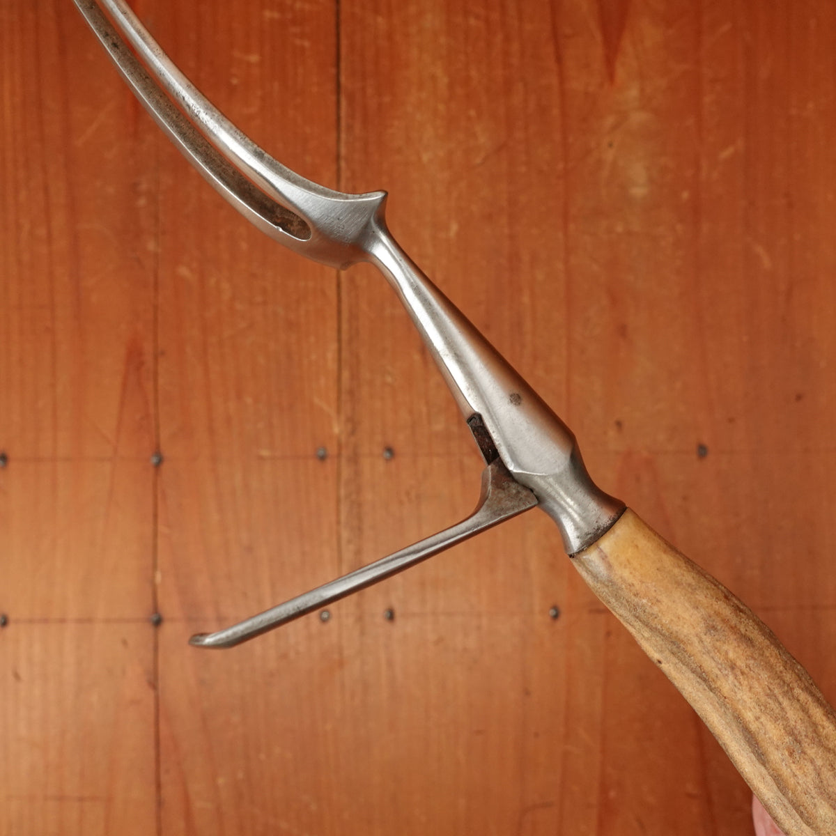 Late 19th C English Carving Knife & Fork Shear Steel Stag Sheffield 1890s-1920s