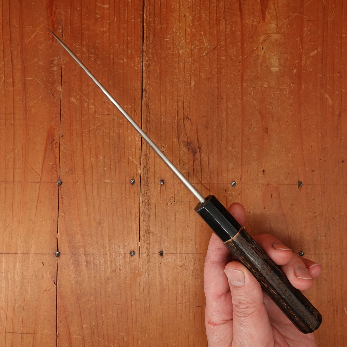 Wakui 150mm Petty Stainless Clad Aogami 2 Nashiji Warikomi Chestnut