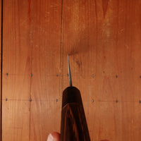 Wakui 165mm Nakiri Stainless Clad Aogami 2 Nashiji Warikomi Chestnut