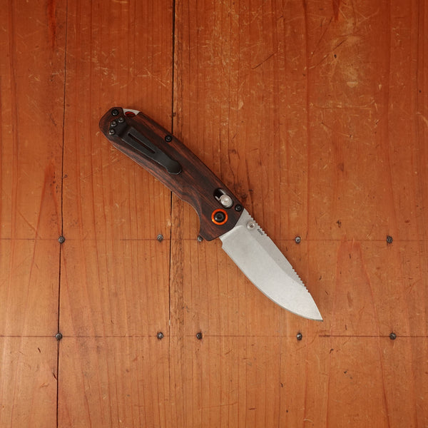 Benchmade 15032 North Fork Drop-Point S30V AXIS Lock Stabilized Wood Handle