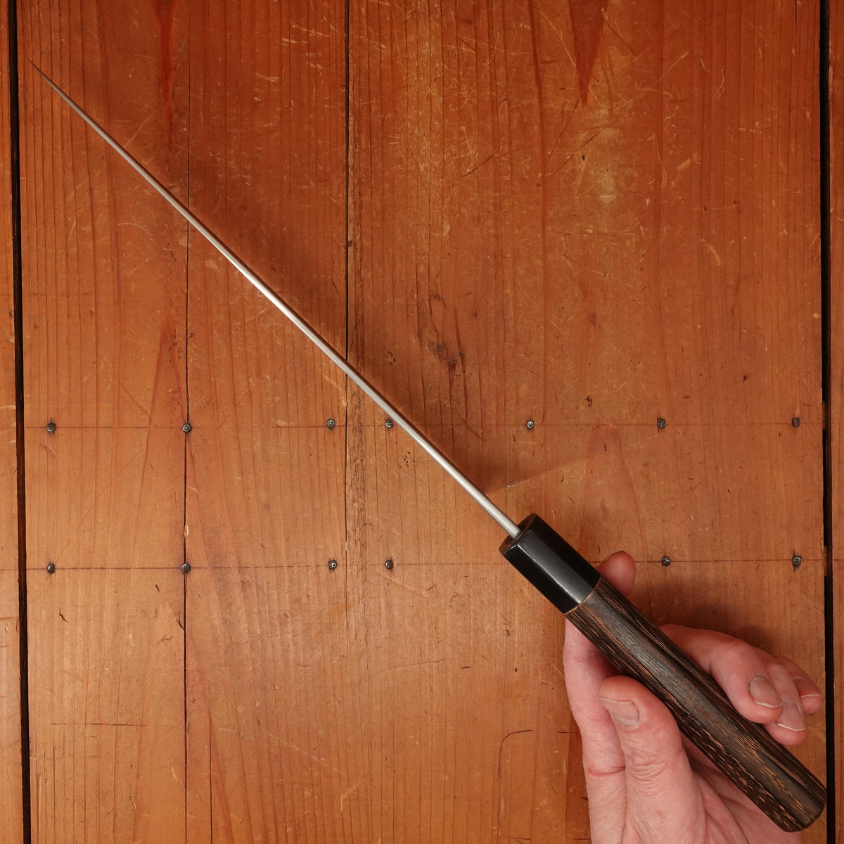 Wakui 240mm Gyuto Stainless Clad Aogami 2 Nashiji Warikomi Chestnut