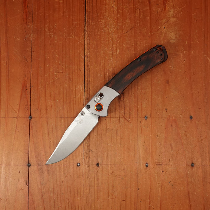 Benchmade 15085-2 Mini Crooked River Clip Point S30V AXIS Lock Stabilized Wood Handle)