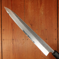 Wakui 240mm Sujihiki Stainless Clad Aogami 2 Nashiji Warikomi Chestnut
